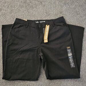 women LEE all day PANT charcoal heather SPANDEX straight let FLEXIBLE